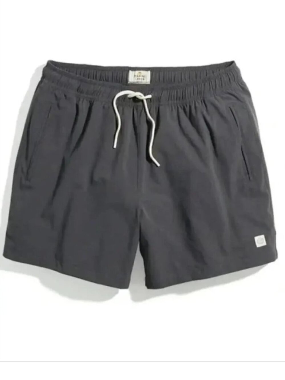 Marine Layer 5" Saturday Sport Shorts Drawstring Waist Asphalt Black NWT 2XL